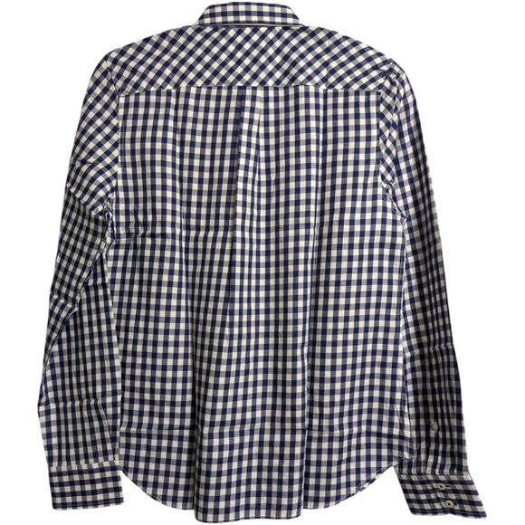 NWT UNTUCKIT Belleza Navy Gingham Button Down Regular Fit Long Sleeve Shirt 16 - Picture 5 of 10